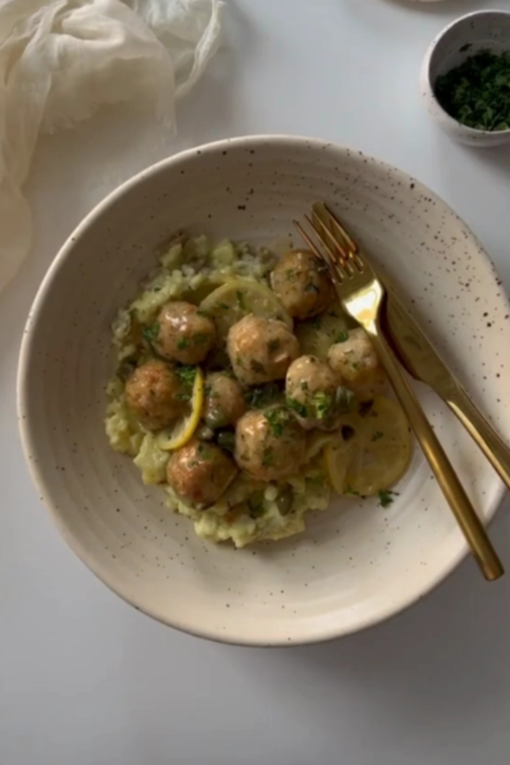 Giada Chicken Piccata Meatballs