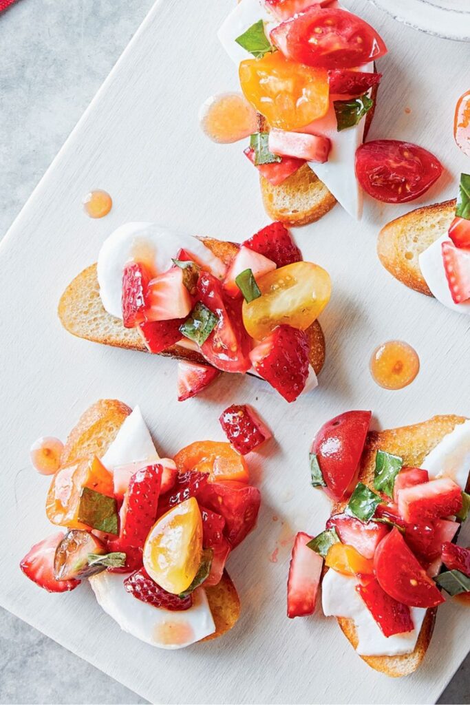 Giada Mozzarella and Strawberry Bruschetta