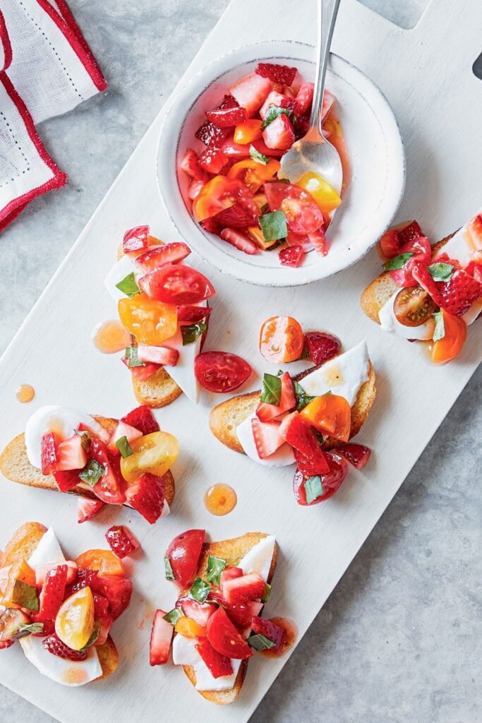 Giada Mozzarella and Strawberry Bruschetta