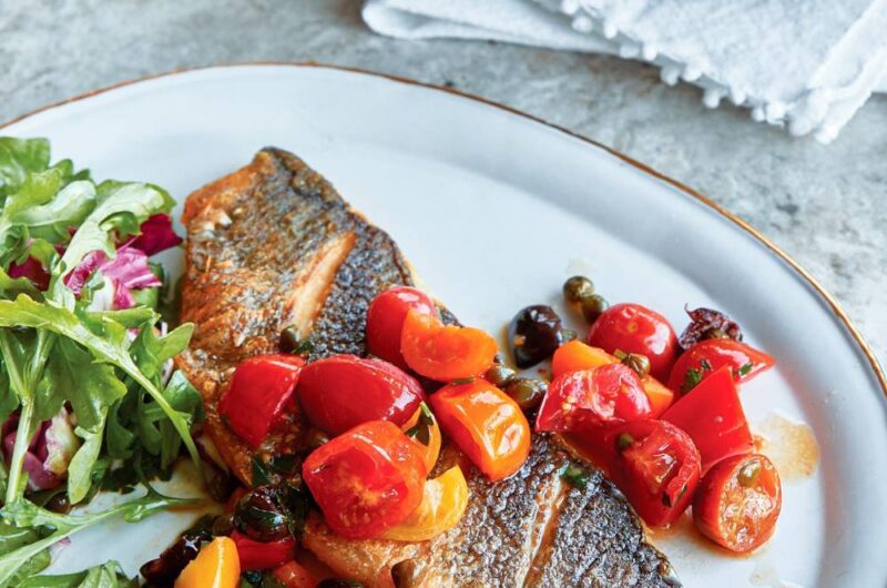 Giada Pan-seared Branzino With Tomato and Capers