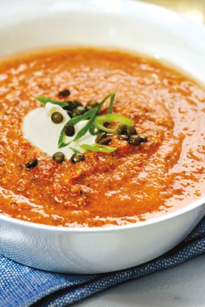 Giada Spicy Tomato and Lentil Gazpacho