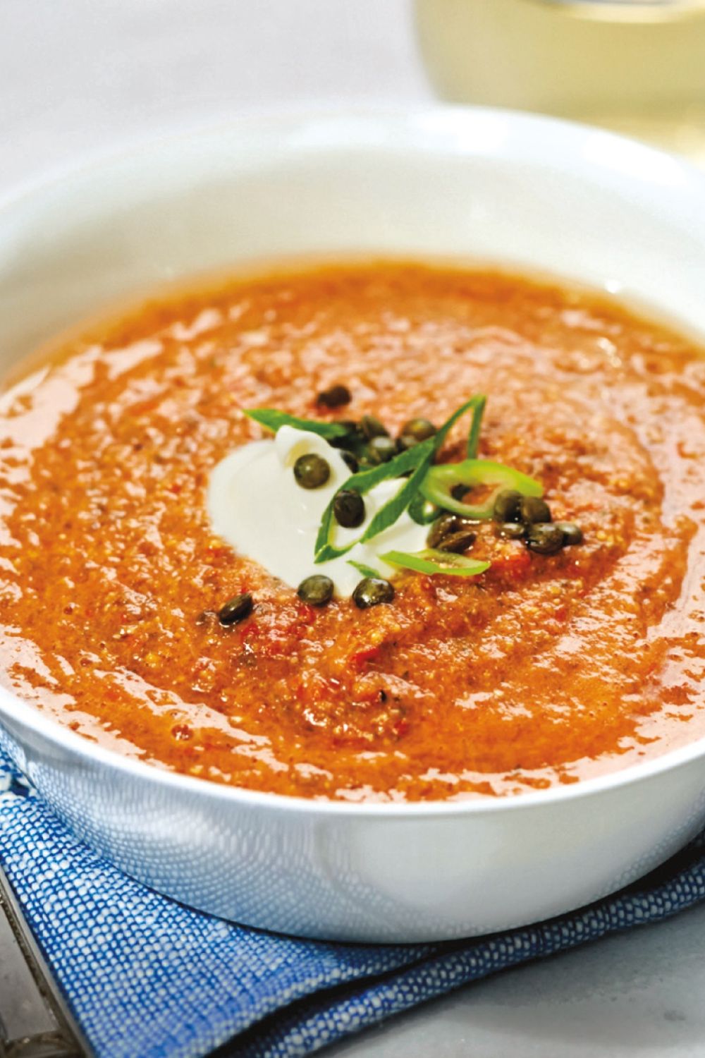 Giada Spicy Tomato and Lentil Gazpacho