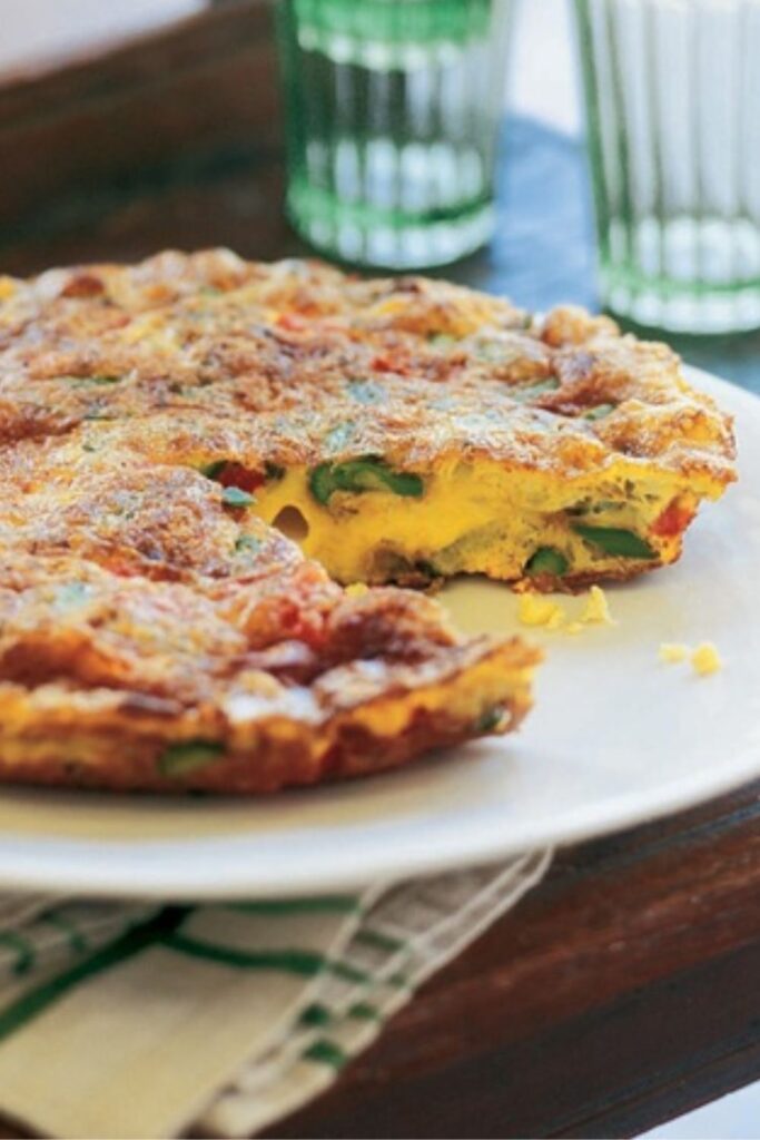 Giada Frittata With Asparagus, Tomato, and Fontina Cheese