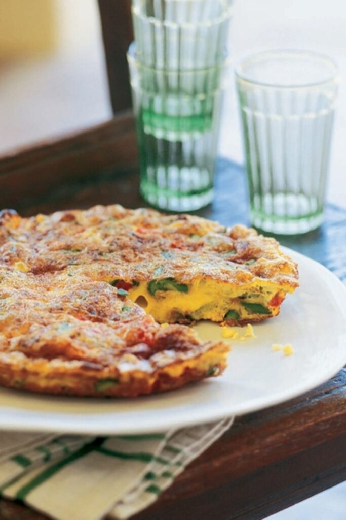 Giada Frittata With Asparagus, Tomato, and Fontina Cheese