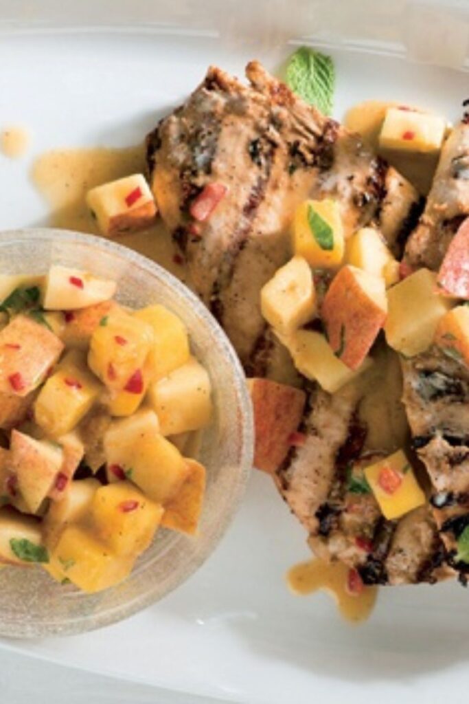 Giada Grilled Chicken Cutlets With Fresh Apple-mango Chutney