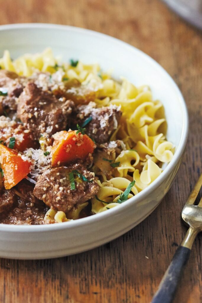 Giada Hazelnut Beef with Noodles