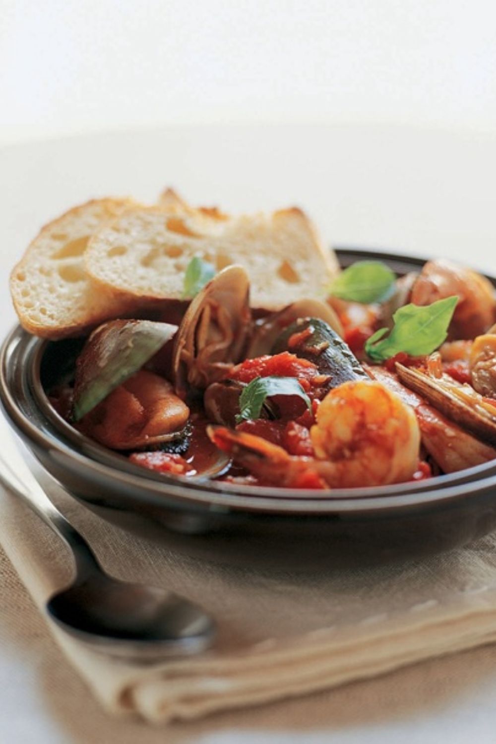 Giada Mussels, Clams, and Shrimp in Spicy Tomato Broth