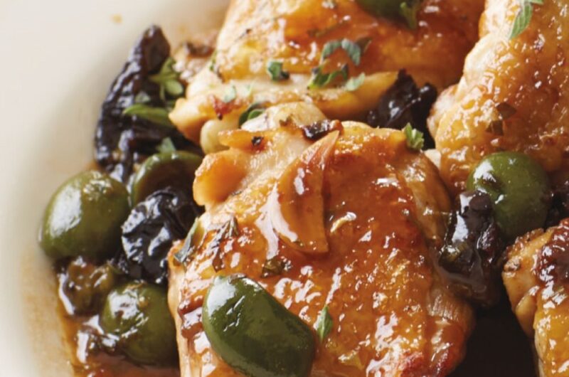 Giada Pressure Cooker Chicken Thighs with Prunes and Green Olives