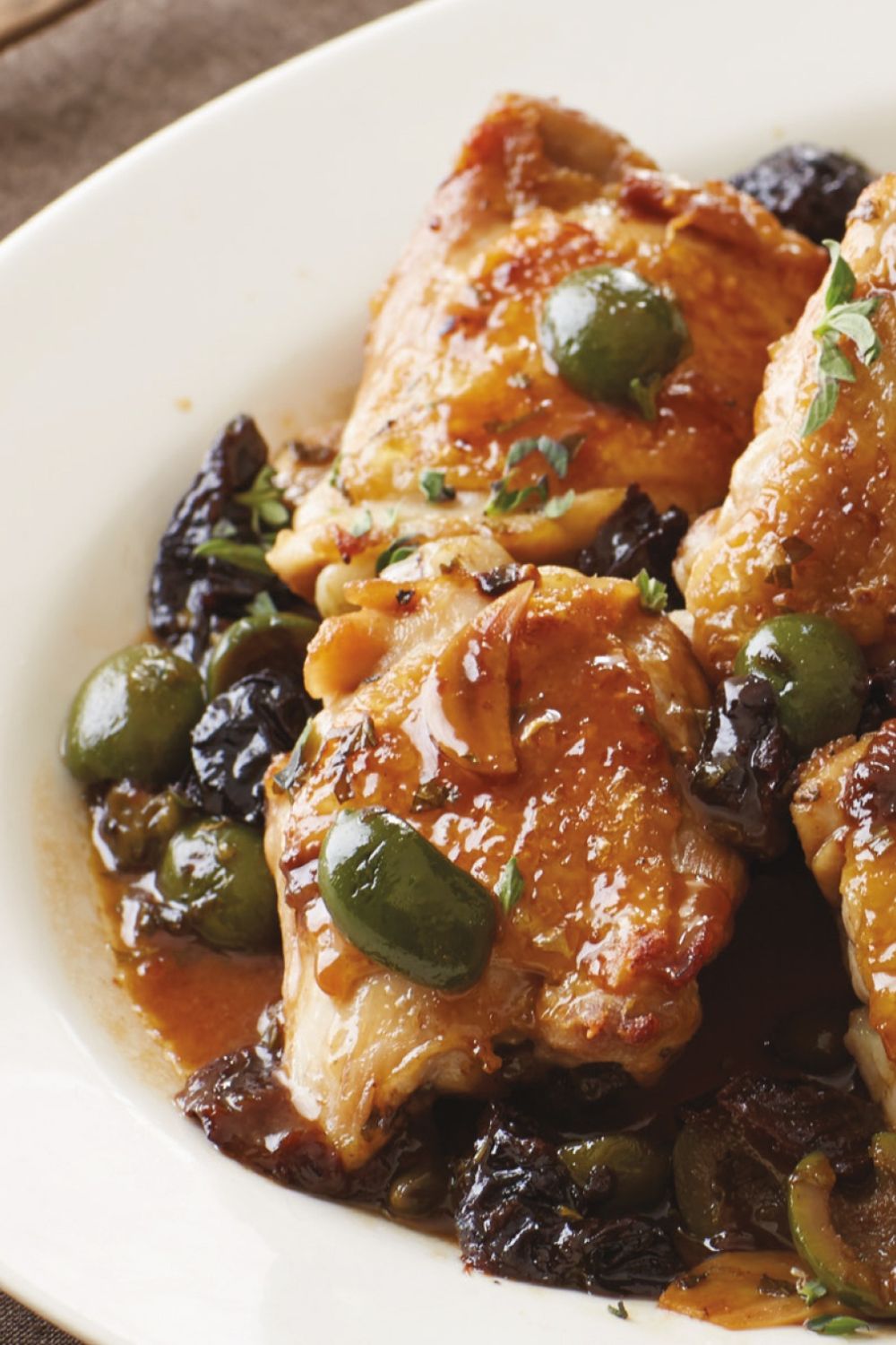 Giada Pressure Cooker Chicken Thighs with Prunes and Green Olives