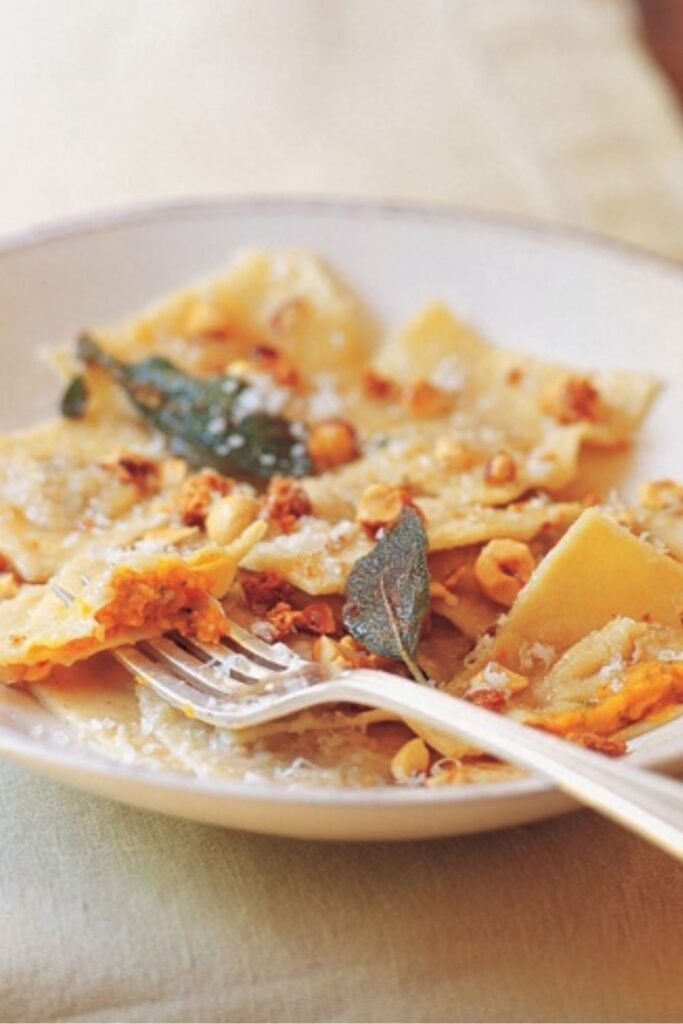 Giada Pumpkin Ravioli With Sage and Toasted Hazelnuts