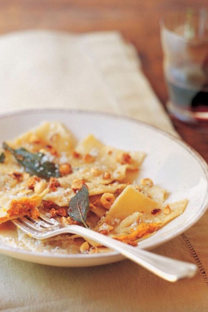 Giada Pumpkin Ravioli With Sage and Toasted Hazelnuts