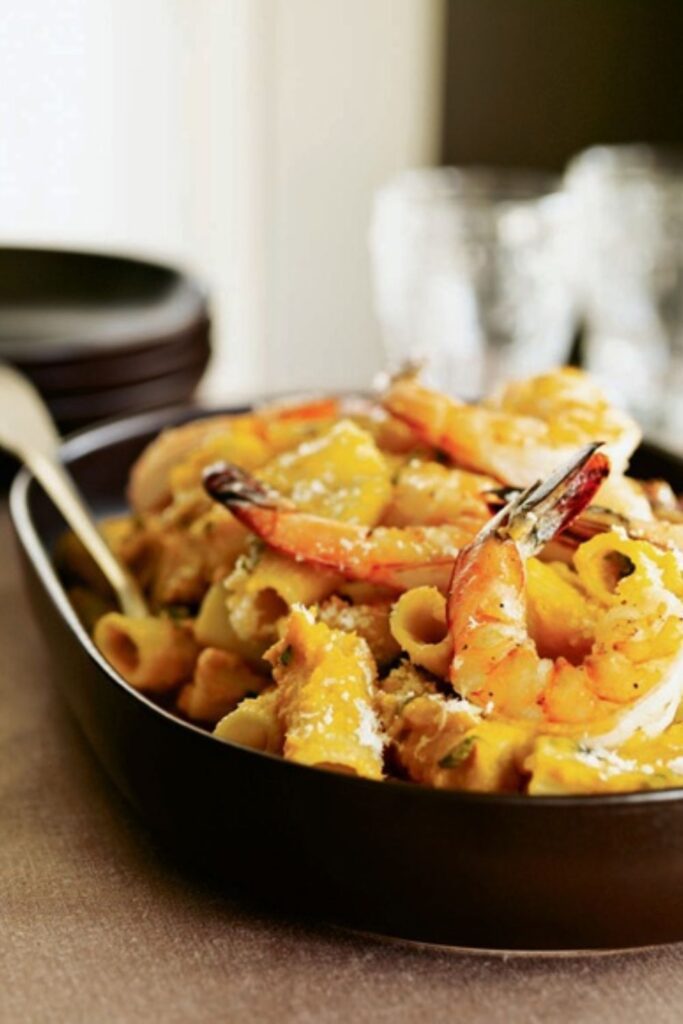 Giada Rigatoni with Squash and Prawns