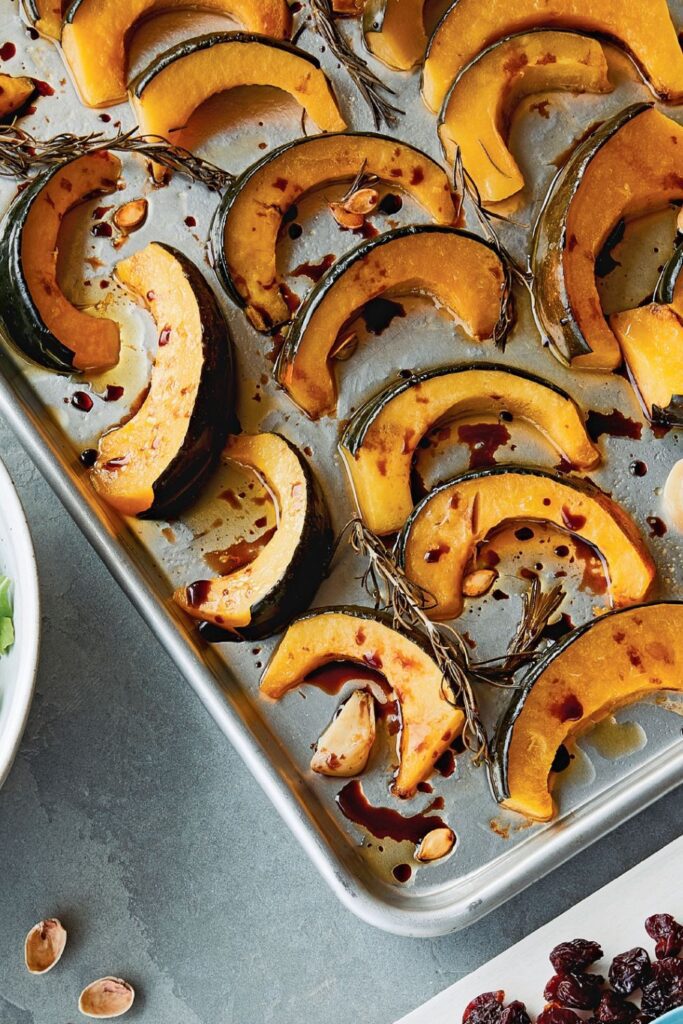 Giada Roasted Squash With Cherries and Pistachios