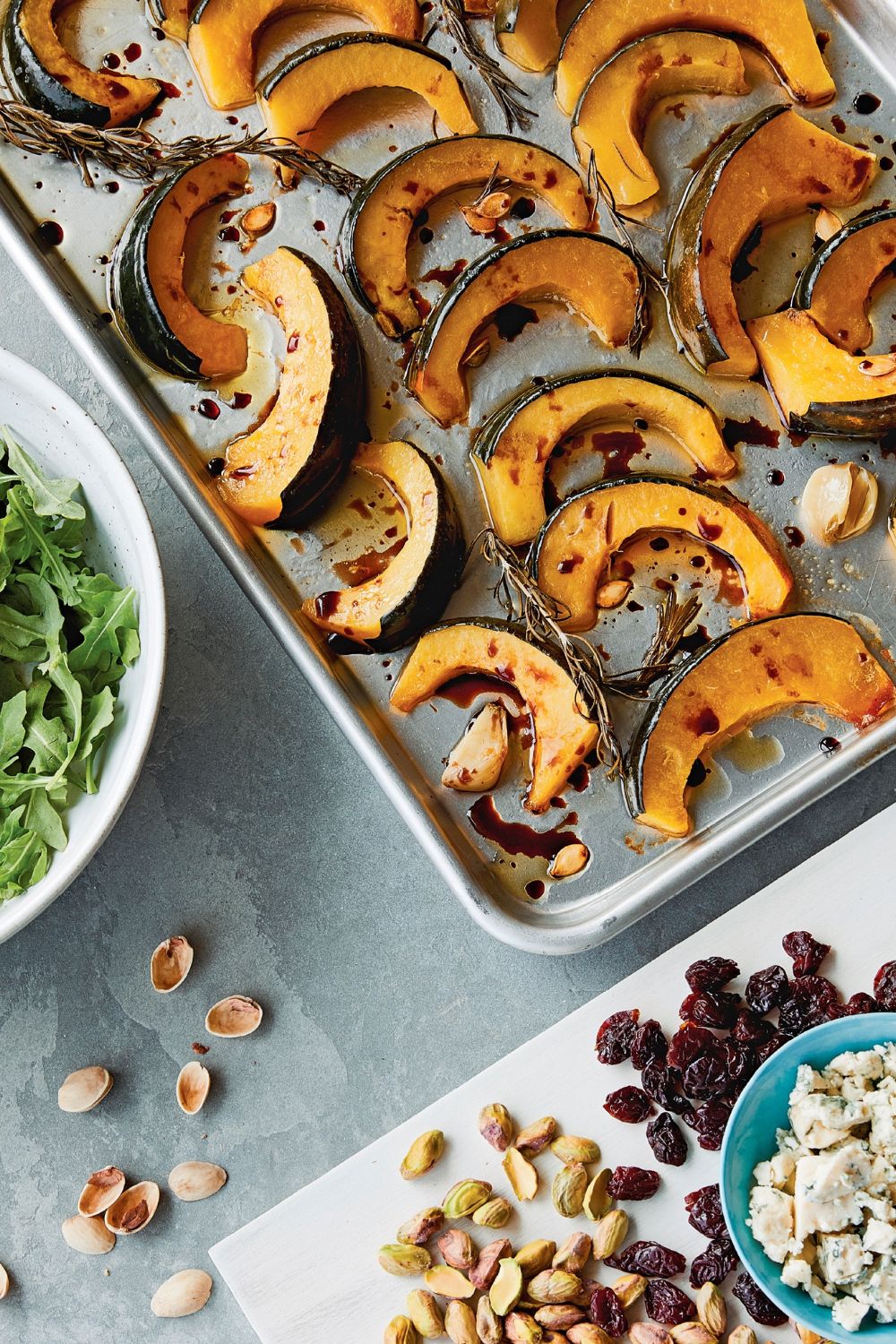 Giada Roasted Squash With Cherries and Pistachios