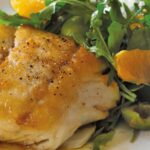 Giada Seared Cod with Tangerine and Arugula