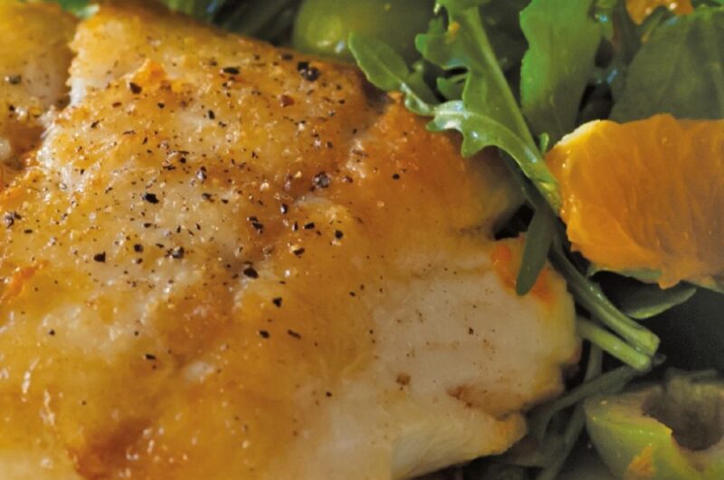 Giada Seared Cod with Tangerine and Arugula