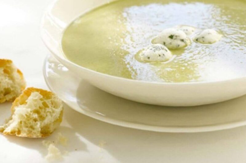 Giada Asparagus Soup with Herbed Goat Cheese