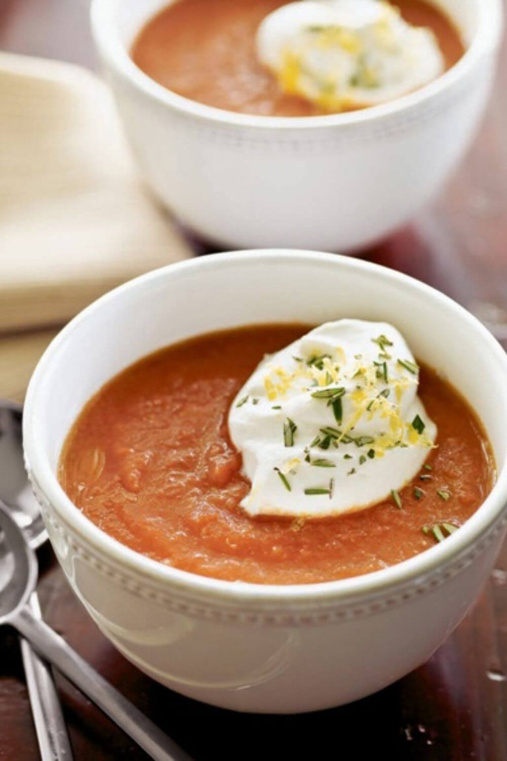 Giada Hearty Tomato Soup with Lemon and Rosemary