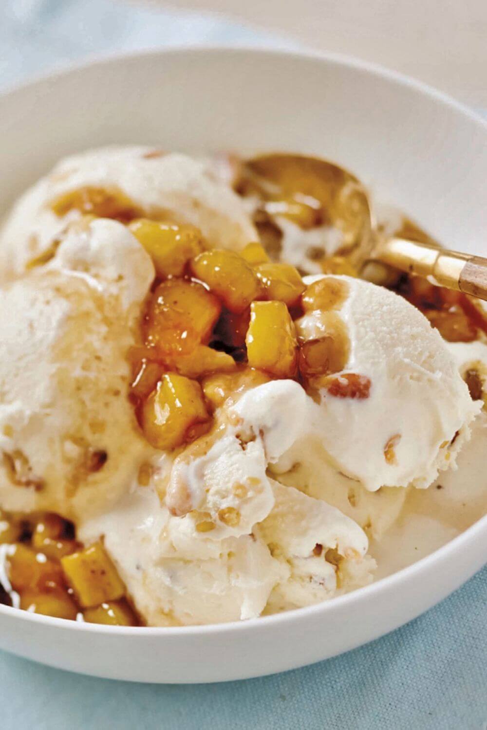 Giada Pine Nut Ice Cream with Banana Caramel Sauce