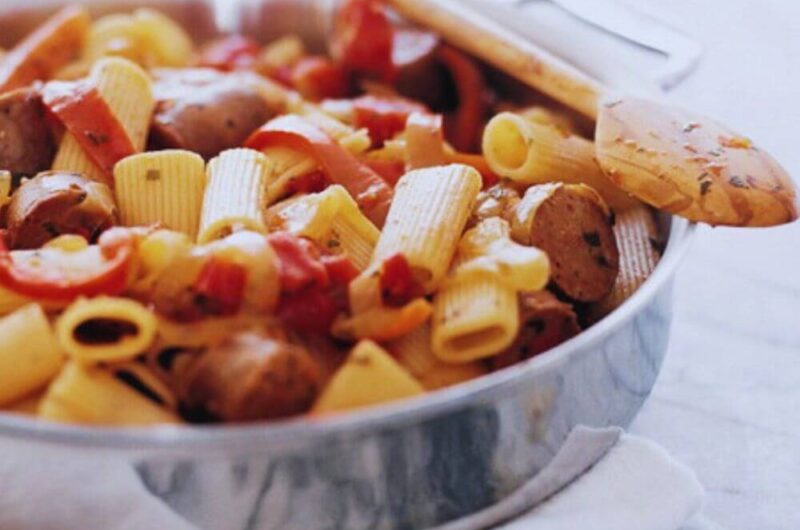 Giada Rigatoni with Sausage, Peppers, and Onions