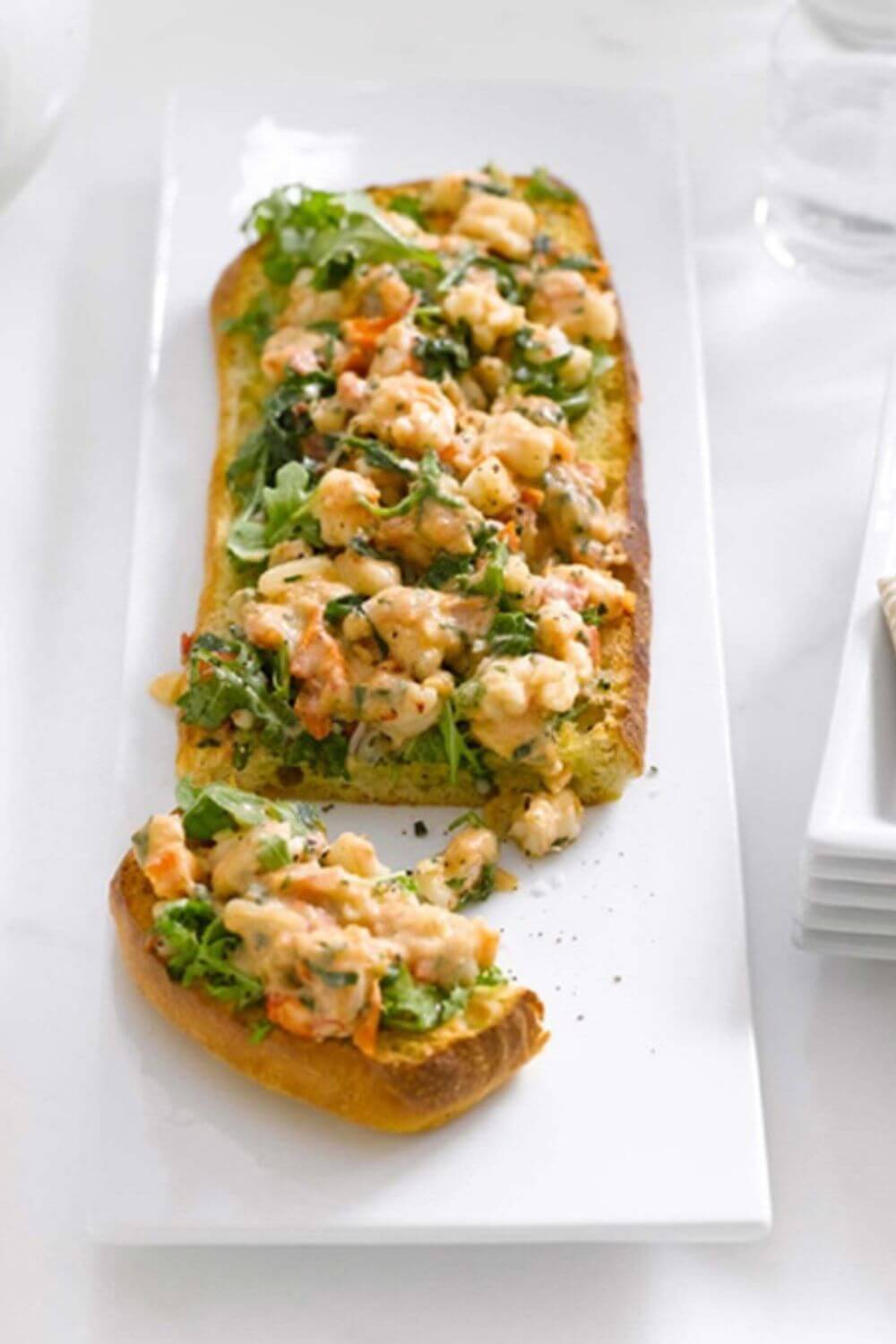 Giada Toasted Ciabatta With Shrimp, Tarragon, and Arugula