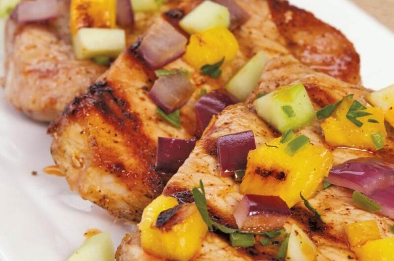 Giada Chile-Rubbed Pork Chops with Grilled Pineapple Salsa