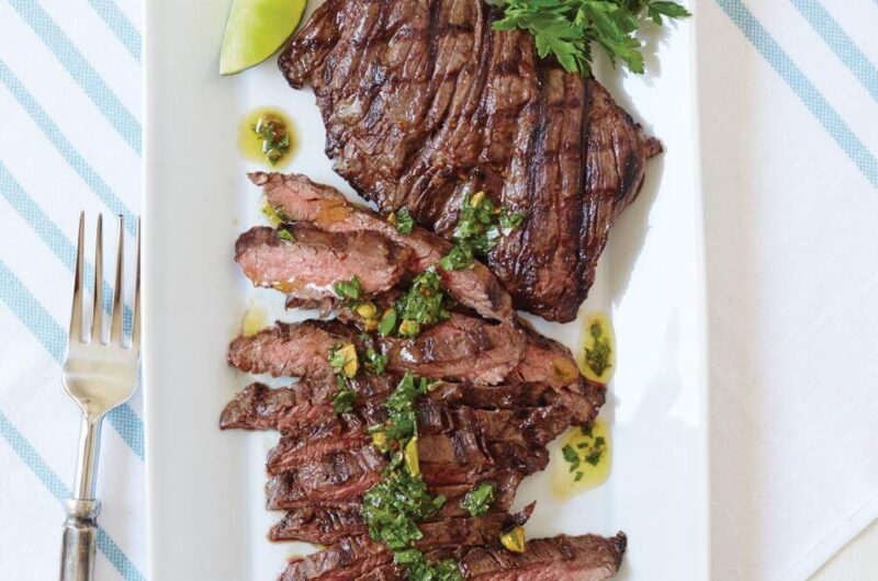 Giada Skirt Steak with Pistachio Gremolata