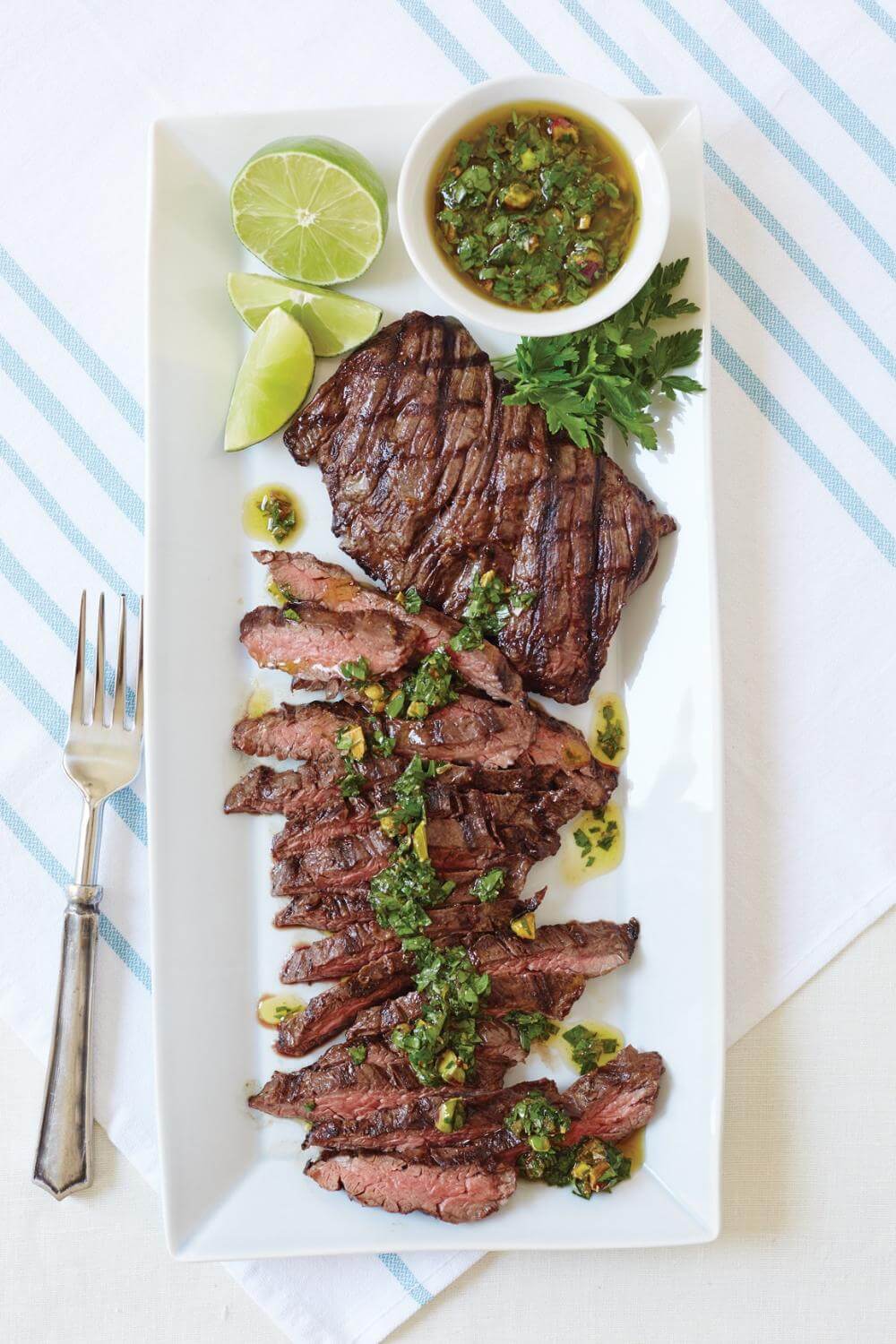 Giada Skirt Steak with Pistachio Gremolata