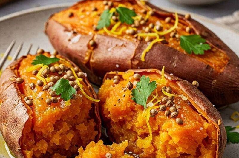 Giada Baked Coriander Sweet Potatoes