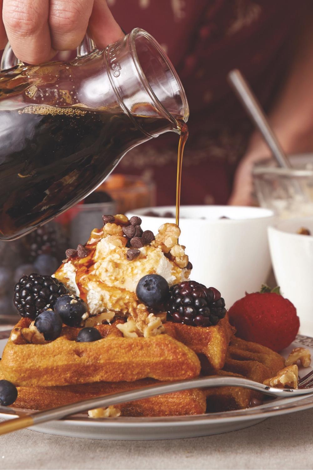 Giada Polenta Waffles with All the Fixings