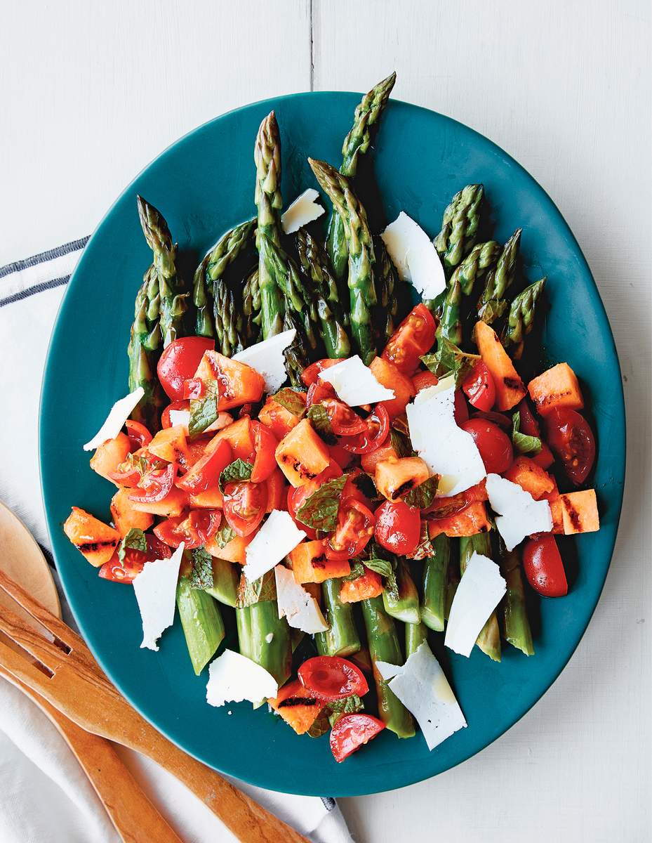 Giada Asparagus With Grilled Melon Salad