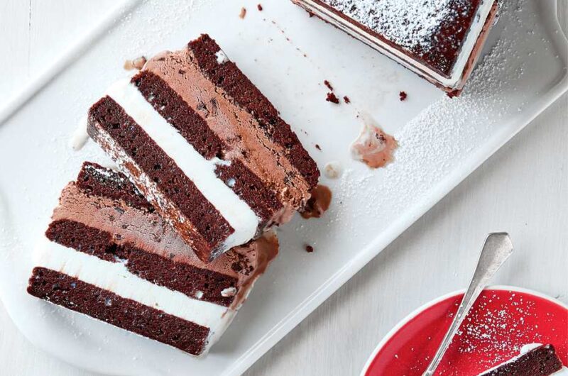 Giada black- and -white brownie ice cream cake