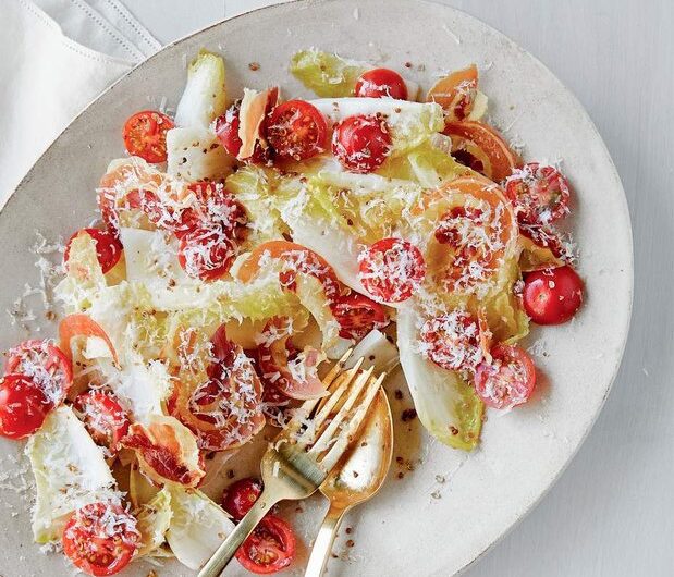 Giada endive, pancetta, and tomato salad