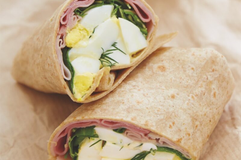 Giada Greens, Eggs, and Ham Wrap