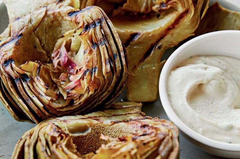 Giada grilled artichokes with anchovy mayonnaise