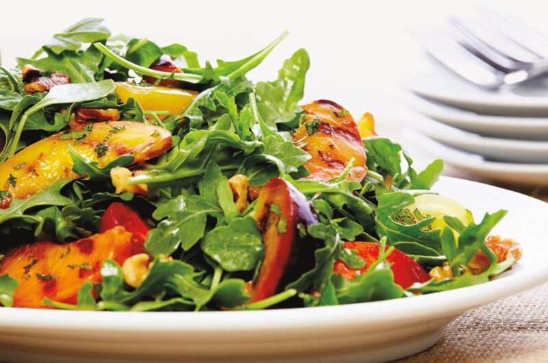 Giada Grilled Stone Fruit Salad with Orange-Herb Vinaigrette