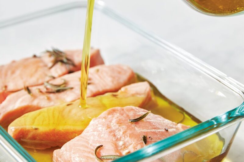 Giada Olive Oil–Poached Salmon
