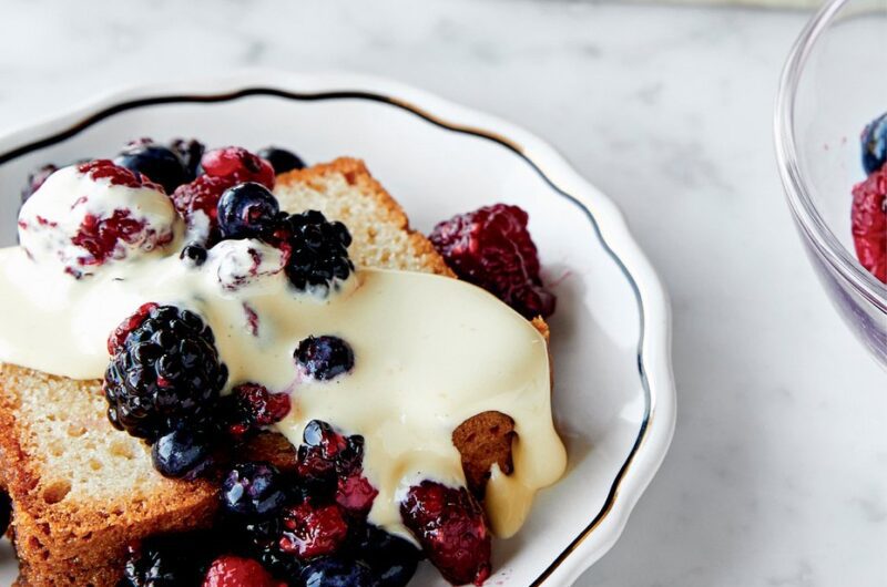 Giada pound cake with limoncello zabaglione