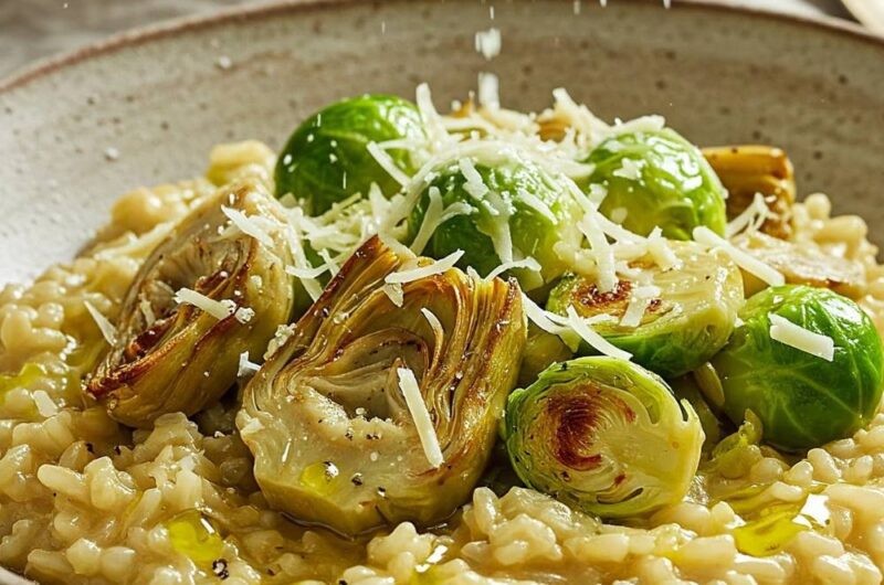Giada artichoke and brussels sprout brown rice risotto