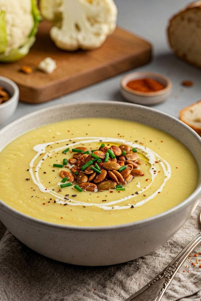 Giada Creamy Cauliflower Soup With Pepitas