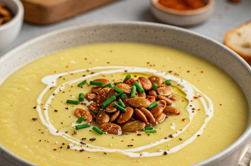 Giada creamy cauliflower soup with pepitas