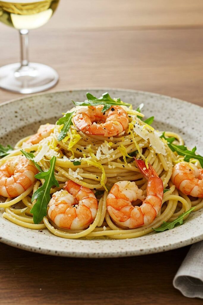 Giada Spaghetti With Shrimp And Arugula