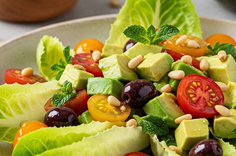 Giada tomato, avocado, and escarole salad