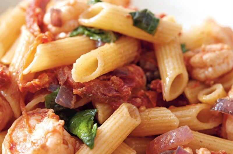 Giada penne with spicy calabrian shrimp